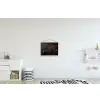 Wereldkaart - Espresso - Zwart textielposter latten blank klein -kinderkamer