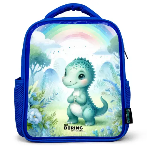 Daantje Dino Kinderrugzak - Blauw middel -3d