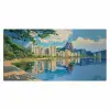 Berg - Skyline - Strand - Water Muismat XXL klein -3d_leeg