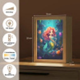 Zeemeermin - Bloemen - Onderwater - Meisjes - Kind Light Box met kabel klein -USP_DE