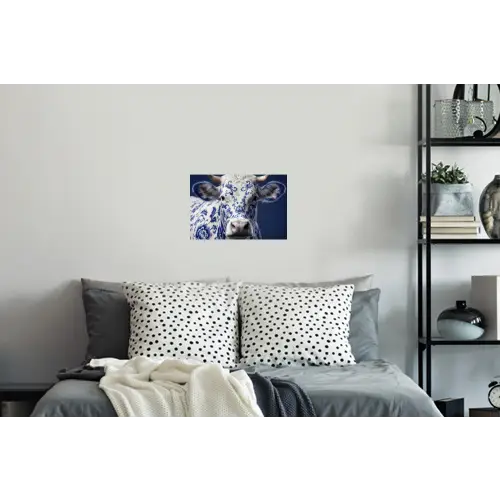 Koe - Delfts - Blauw - Artistiek Muursticker klein -slaapkamer