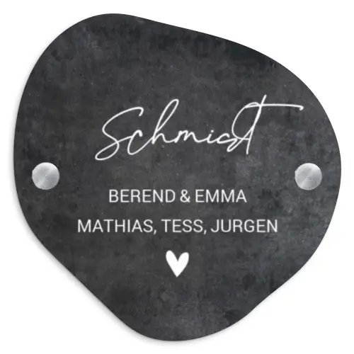 Donker steen - Sierlijk Naambord Organisch middel -3d