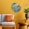 Berg - Skyline - Strand - Water Wandcirkel Organisch Forex 3mm klein -sfeer4