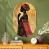 Vrouw - Silhouet - Patronen - Sierlijk Wandcirkel Ovaal Glas middel -sfeer2
