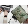 Tropisch bladerdek - Vlinders - groen - Bruin laptophoes neopreen klein -bureau