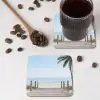 Palmbomen - Pad - Horizon onderzetter kurk middel -sfeer2