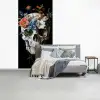 Bloemen - Schedel - Kleurrijk fotobehang vinyl groot -slaapkamer