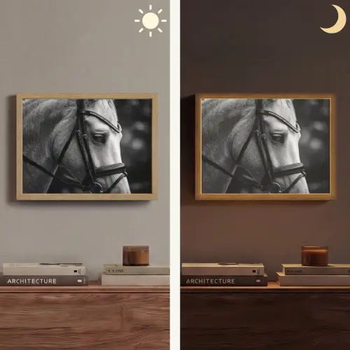 Paard - Schimmel - Portret Light Box met batterij (Wandlamp) middel -sfeer3