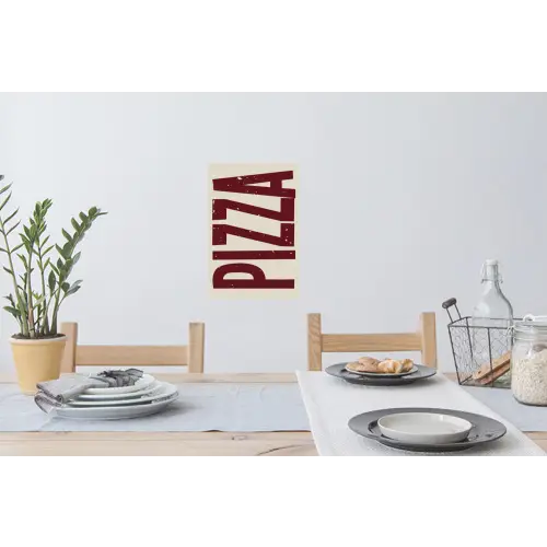 Pizza - Vintage - Decoratie - Japandi Muursticker klein -eettafel