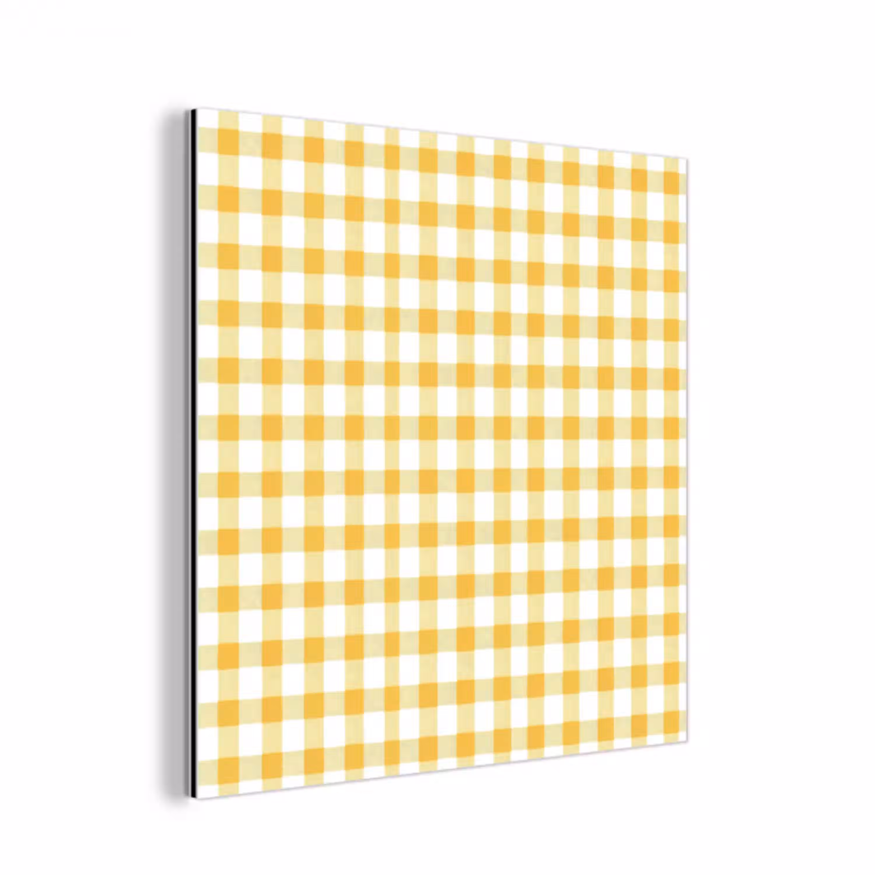 Ruit - Gingham - Klassiek - Geel en Wit aluminium wit klein 46 -3d