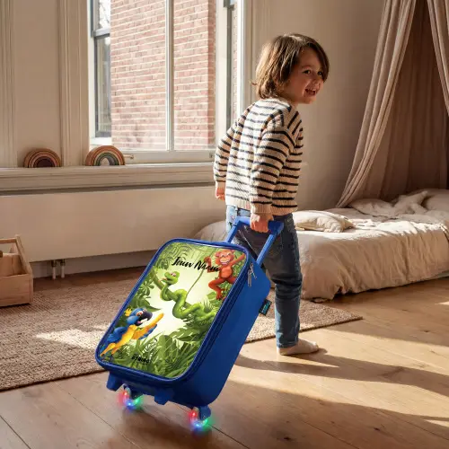 Jolige jungle Kinderkoffer - Blauw klein -sfeer1