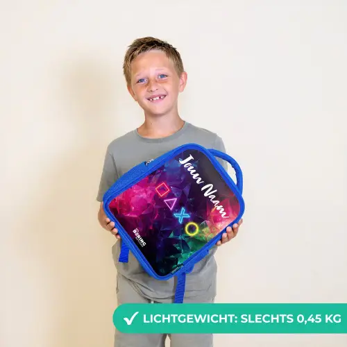 Symbolen - Game - Kleurrijk Kinderrugzak - Blauw middel -sfeer1_NL