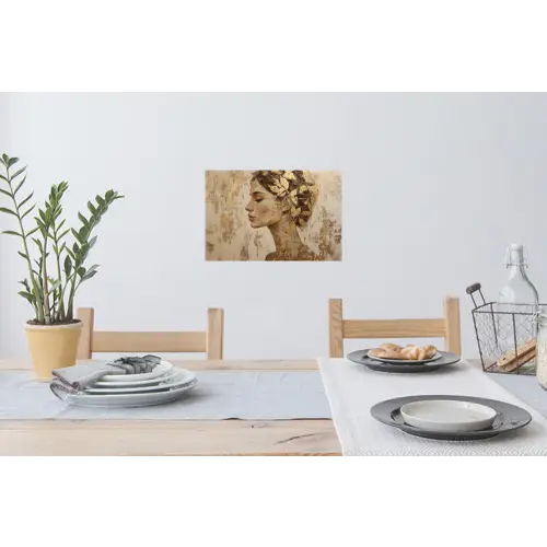 Vrouw - Goud - Abstract - Textuur Muursticker klein -eettafel