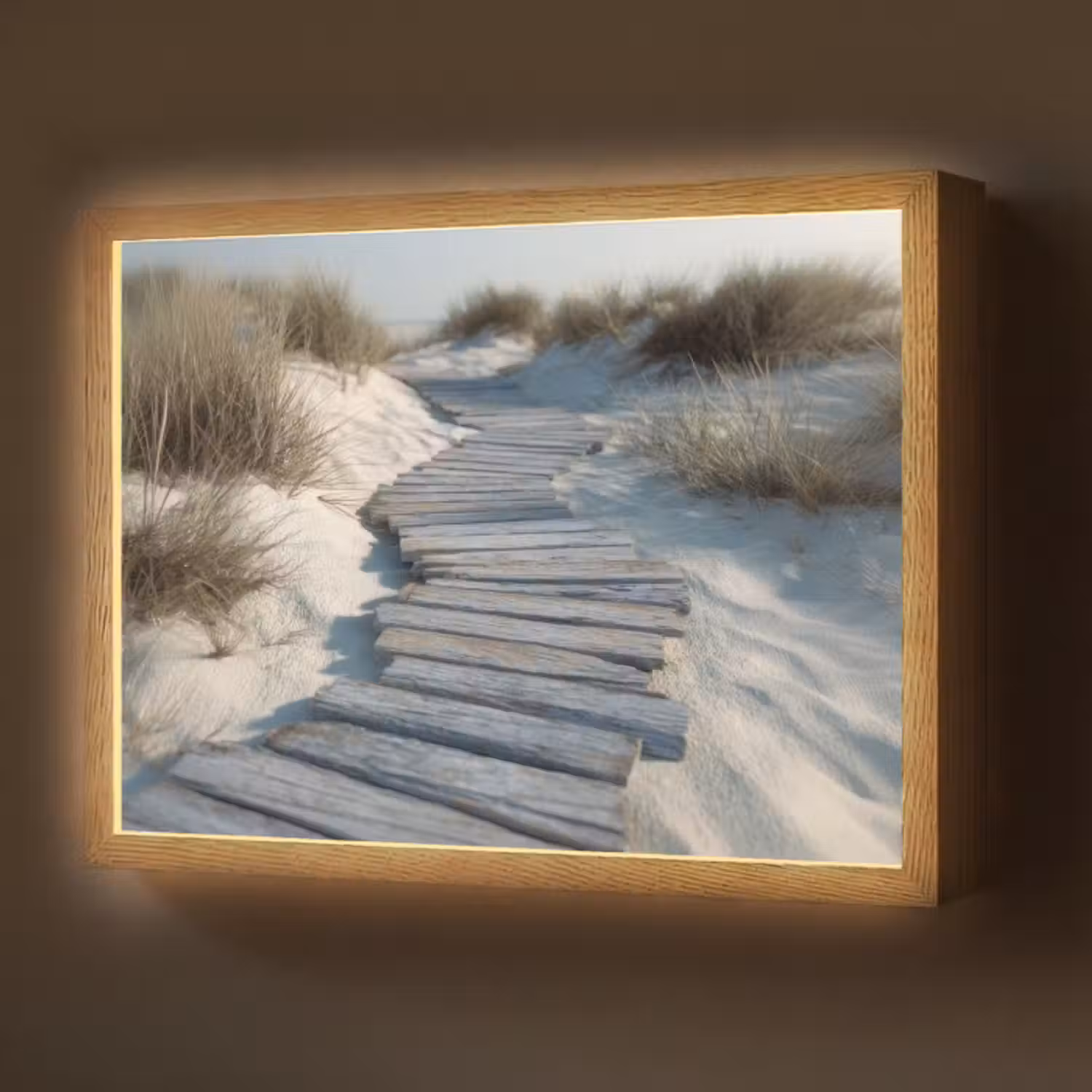 Lightbox - Wandlamp - Pad - Planken - Duinen - Gras