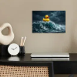 Storm - Badeend - Golven poster papier klein -sfeer1