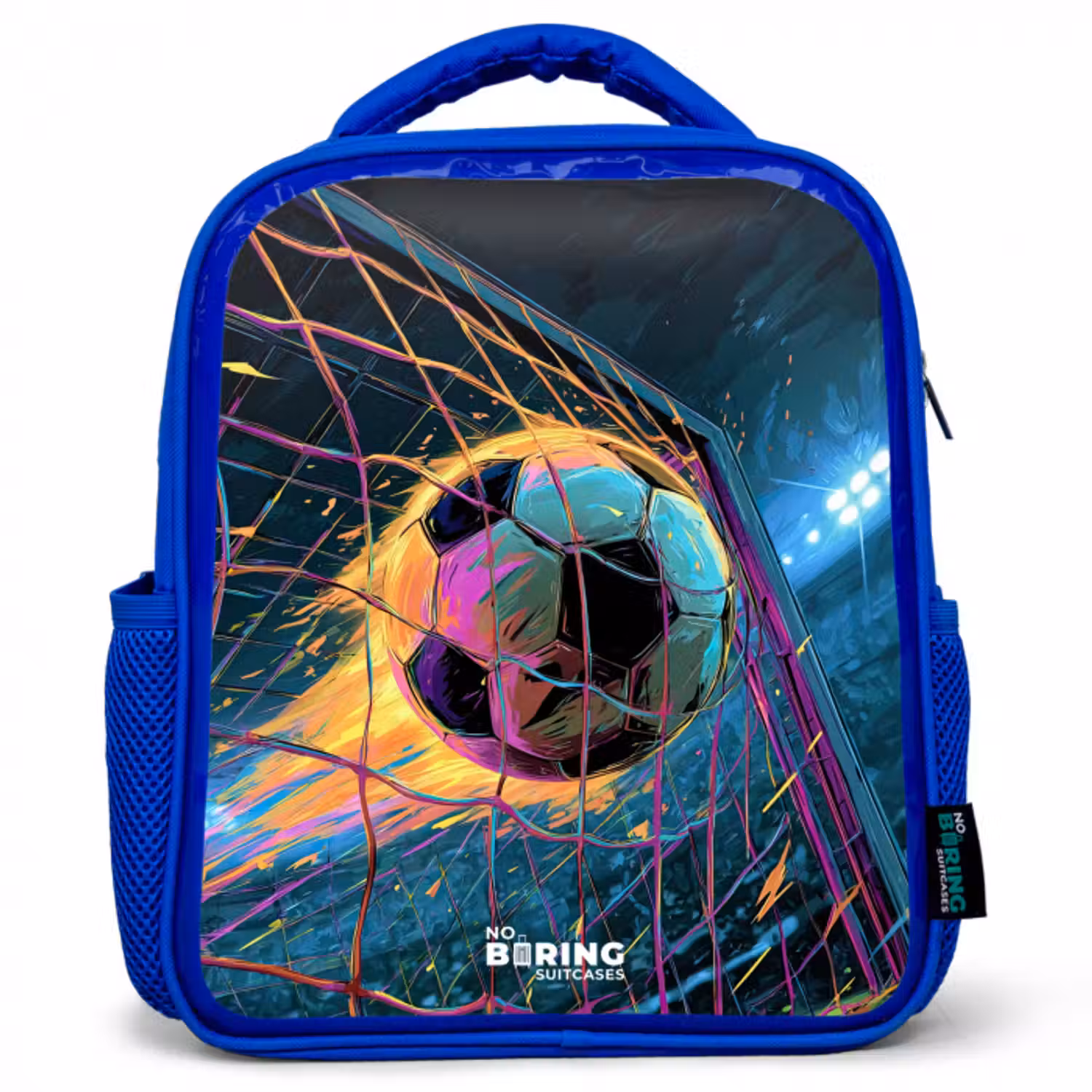 Kids backpack - Blue - Neon - Net - Football - Colorful
