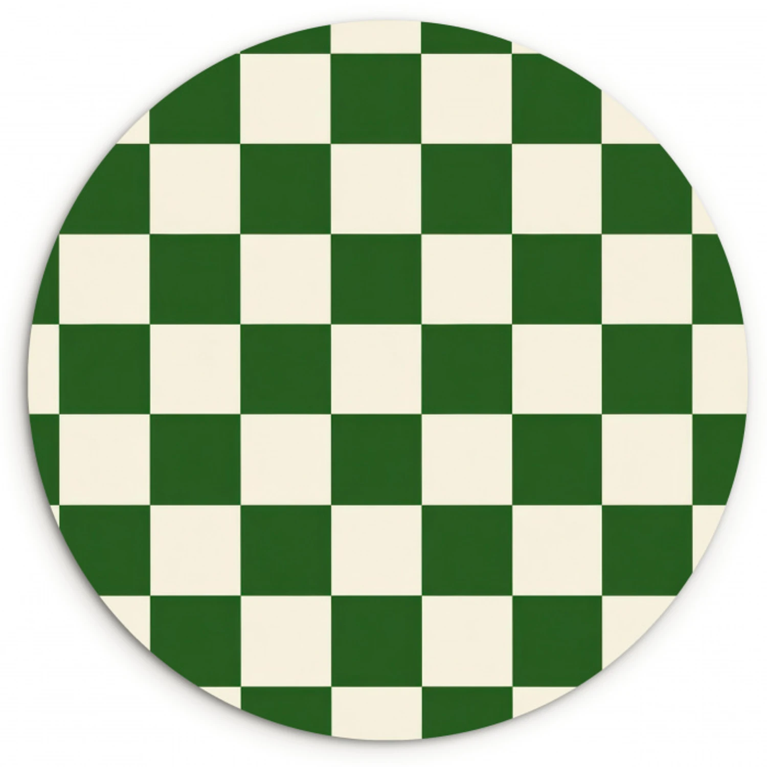 Schaakbord - Patroon - Groen Wandcirkel kunststof plaat 5mm dik klein 188 -3d