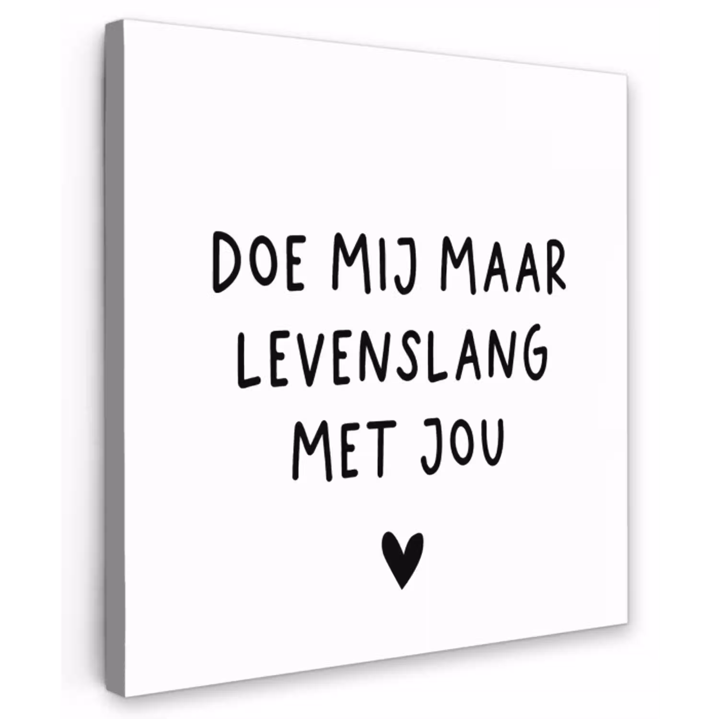 Spreuken - Doe mij maar levenslang met jou - Quotes Tuinposter op houten frame 2 cm dik klein -3d