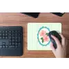 Bloemen - Ovaal - Strepen - Groen muismat rubber klein -toetsenbord