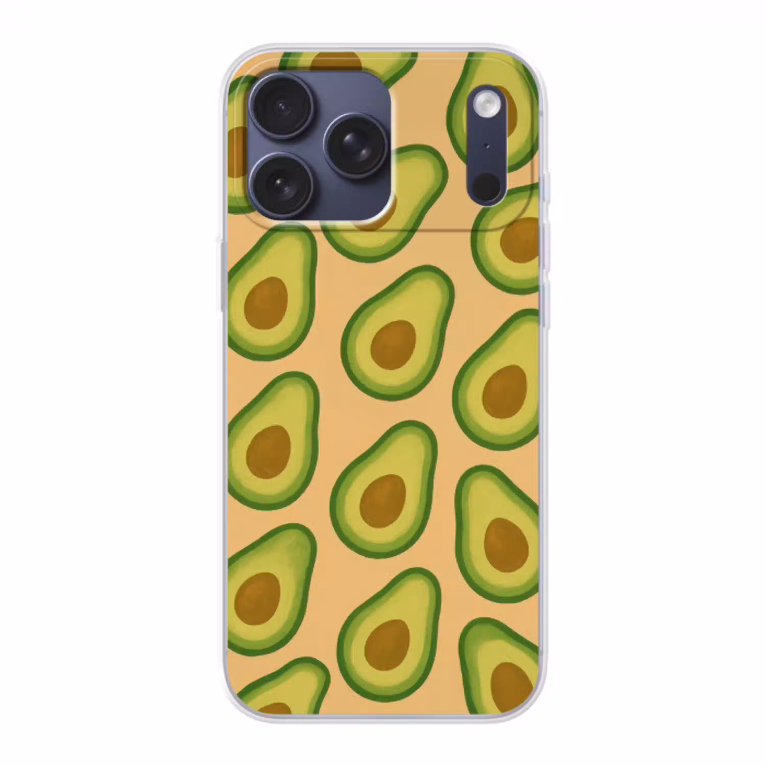 Avocado - Patroon - Groen - Pit Telefoonhoesje iPhone 17 Pro Max klein -3d