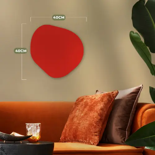 Rood - Kleur - Effen Wandcirkel Organisch Forex 3mm klein 629 -sfeer3