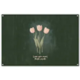 Tulpen - Roze - Tekst - Love tuinposter los doek groot -3d
