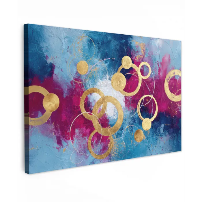 Cirkels - Goud - Abstract canvas 2cm klein -z3d