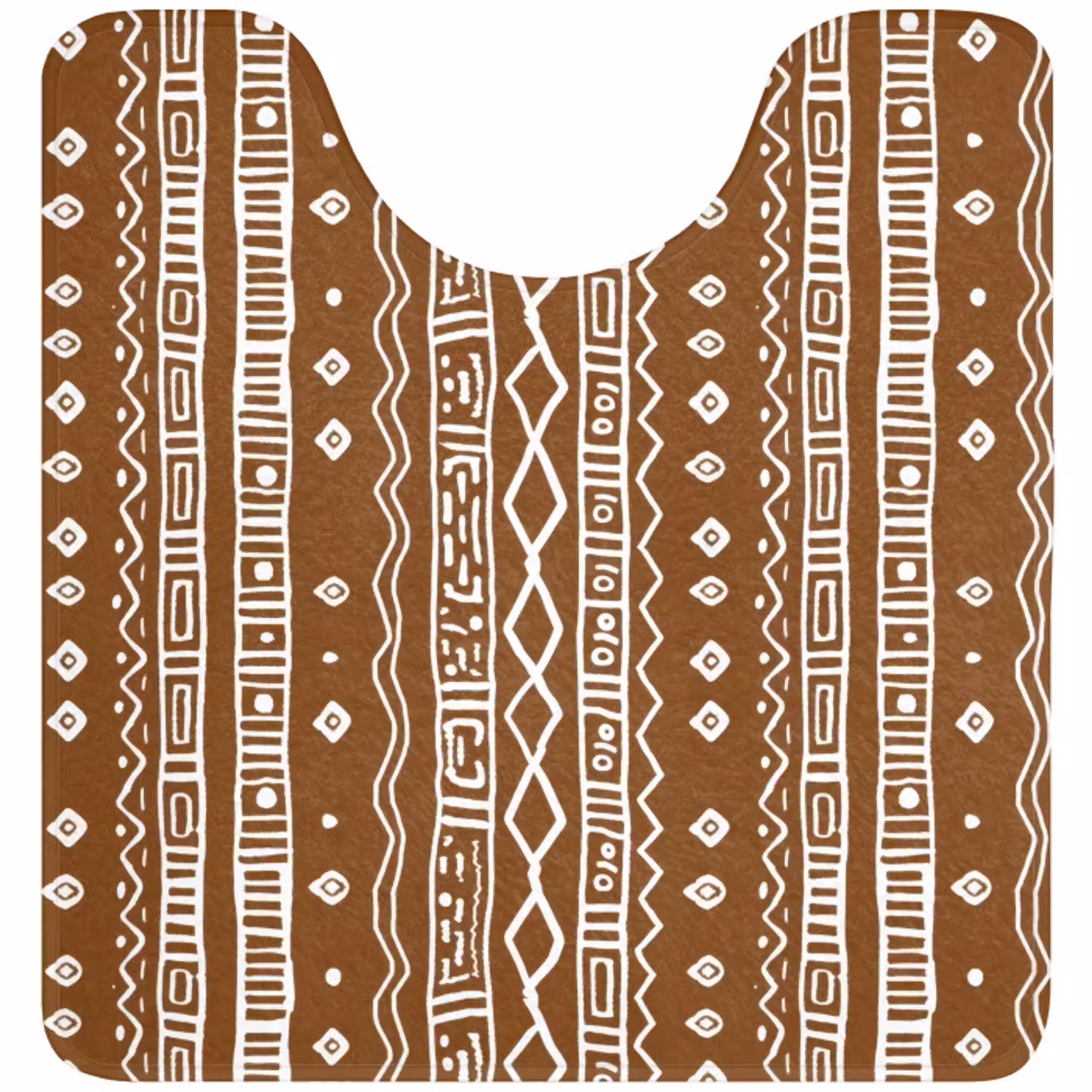 Chocoladebruin - Etnisch - Tribaal - Patroon WCmat U-uitsnede middel 1014 -3d