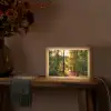 Bos - Pad - Bomen - Groen - Zon - Natuur Light Box met kabel (Tafellamp) klein -sfeer4