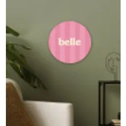Roze - Gestreept - Belle Wandcirkel kunststof plaat 5mm dik klein -sfeer3