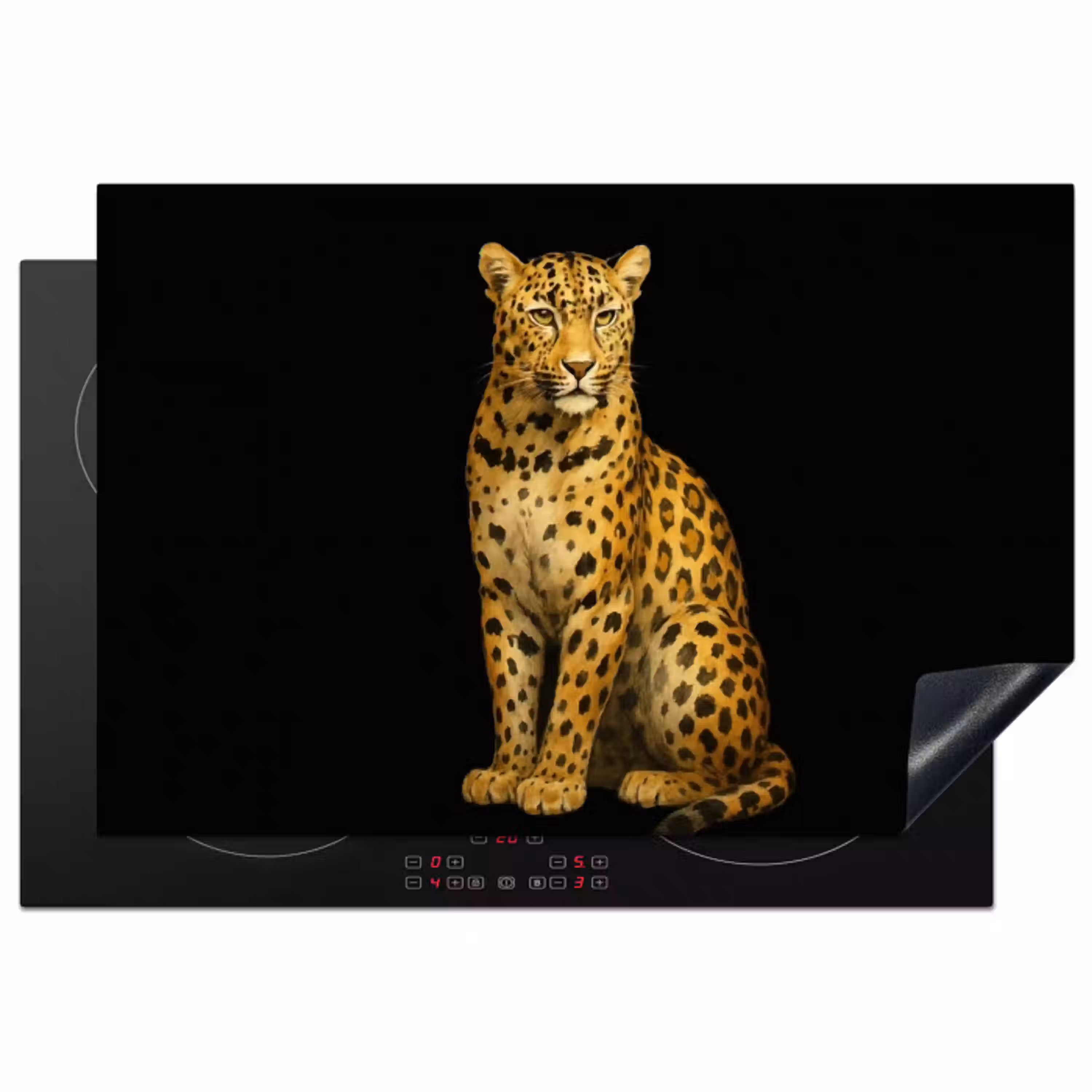 Panter - Realistisch - Bruin Inductie beschermer vinyl 3mm klein -3d