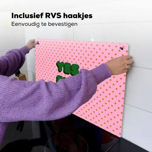 Yes fun - Groen - Roze - Stippen Inductie beschemer met haakjes klein -ky-ophangen-nl