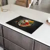 Kruiden - Bord - Peper - Zwart - Lepels - Zilver Inductie beschermer vinyl 3mm klein -sfeer8