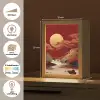 Volle maan - Landschap - Waterval Light Box met kabel (Tafellamp) klein -USP_websiteoverzichtNL