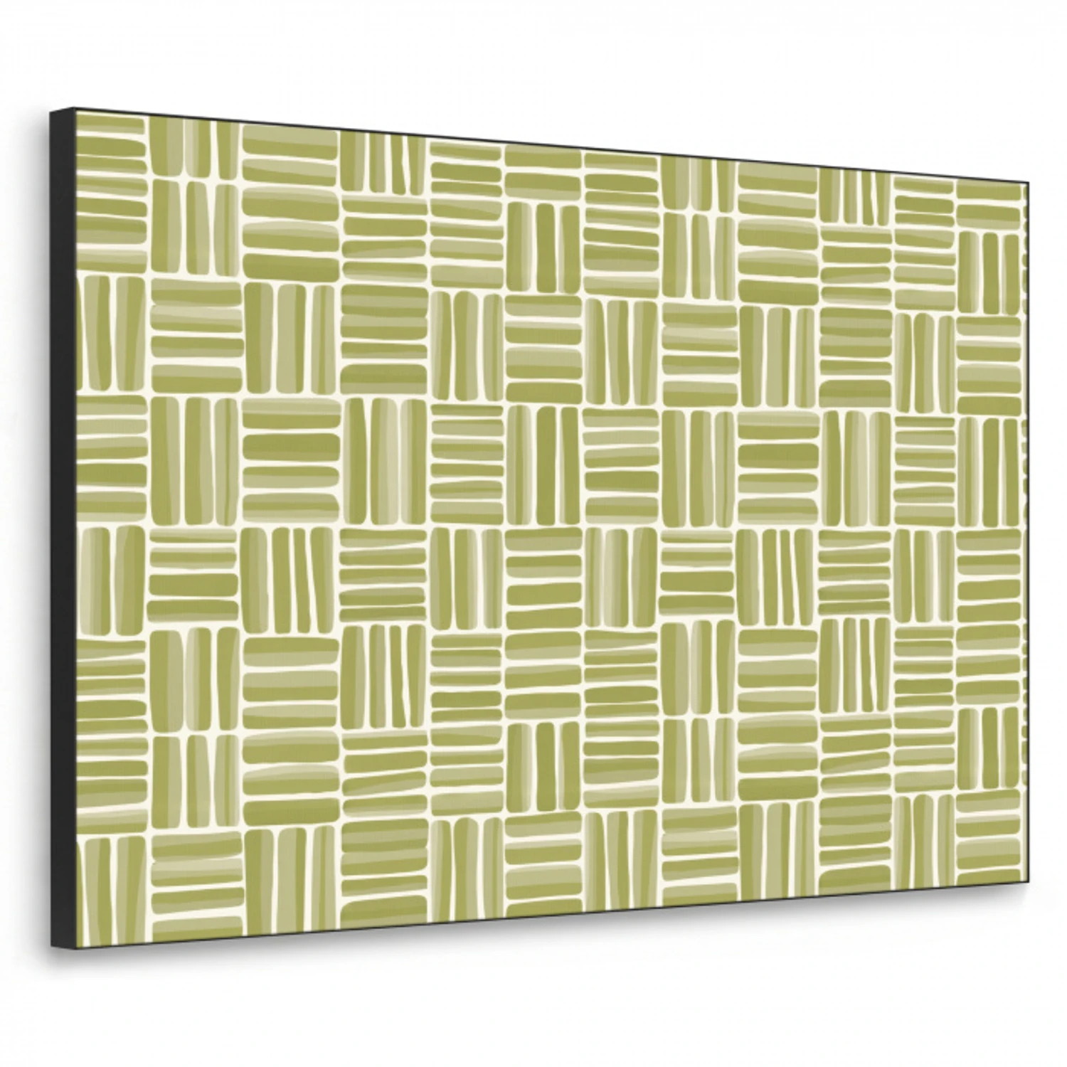 Vlecht - Patroon - Groen Textielframe zwart klein 947 -3d