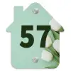 Witte tulpen - Traditioneel Naambord Huisje klein -3d