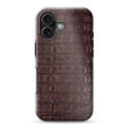 Krokodil - Leer - Bruin Toughcase MagSafe Apple iPhone 17 klein -3d