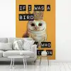 Geel - Uil - Vogel - Decoratie fotobehang vinyl groot -woonkamer