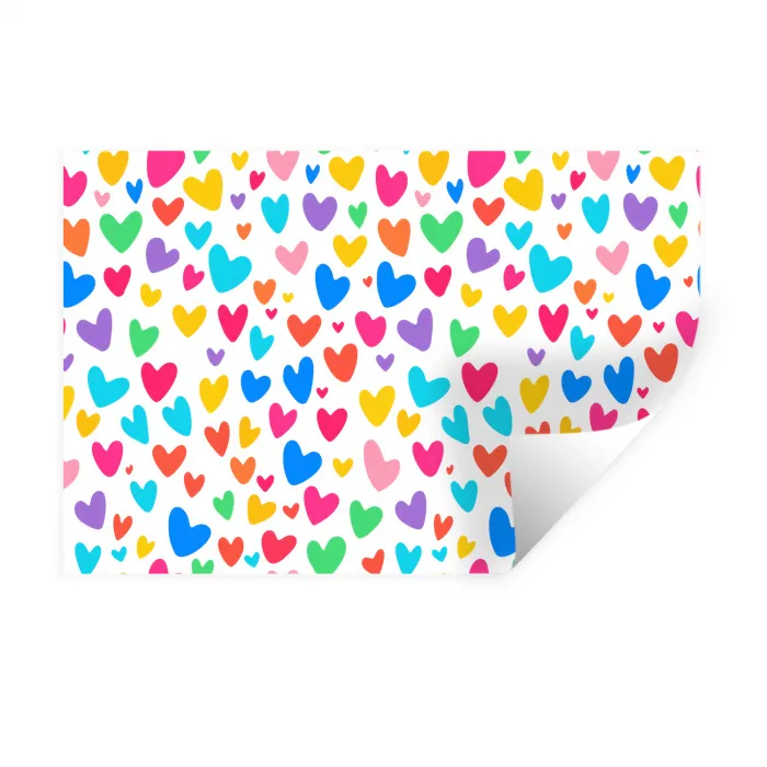 Hartjes - Kleurrijk - Patroon - Levendig Muursticker klein -3d