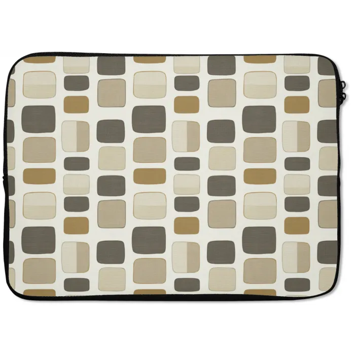 Blokken - Vintage - Grijs laptophoes neopreen klein 279 -zkaufland3dotto
