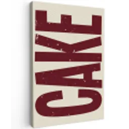 Red - Cake - Decoratie - Eten Tuinposter op houten frame 2 cm dik klein -3d