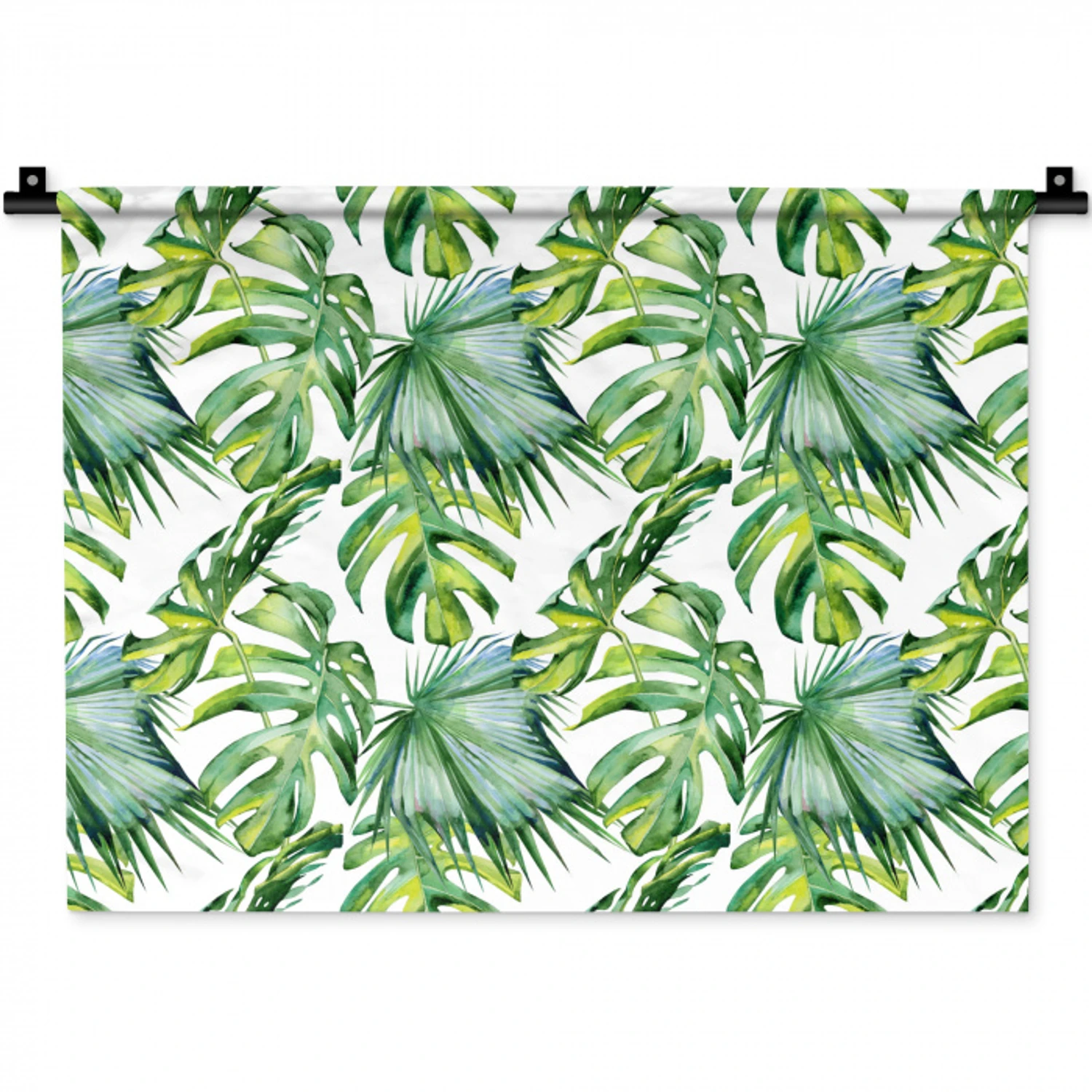 Bladeren - Monstera - Tropical - Jungle Wandkleed katoen klein -zz3d