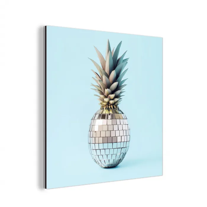 Blauw - Ananas - Disco - Discobal aluminium wit klein -3d
