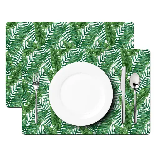 Tropisch - Palmbladeren - Groen Placemat vinyl groot 368 -zzsfeer2_Kitchenyeah-website