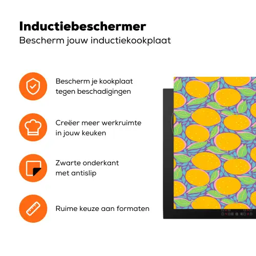 Sinaasappels - Bladeren - Kleurrijk Inductie beschermer vinyl 3mm klein 276 -zzzzzzz-td-ups