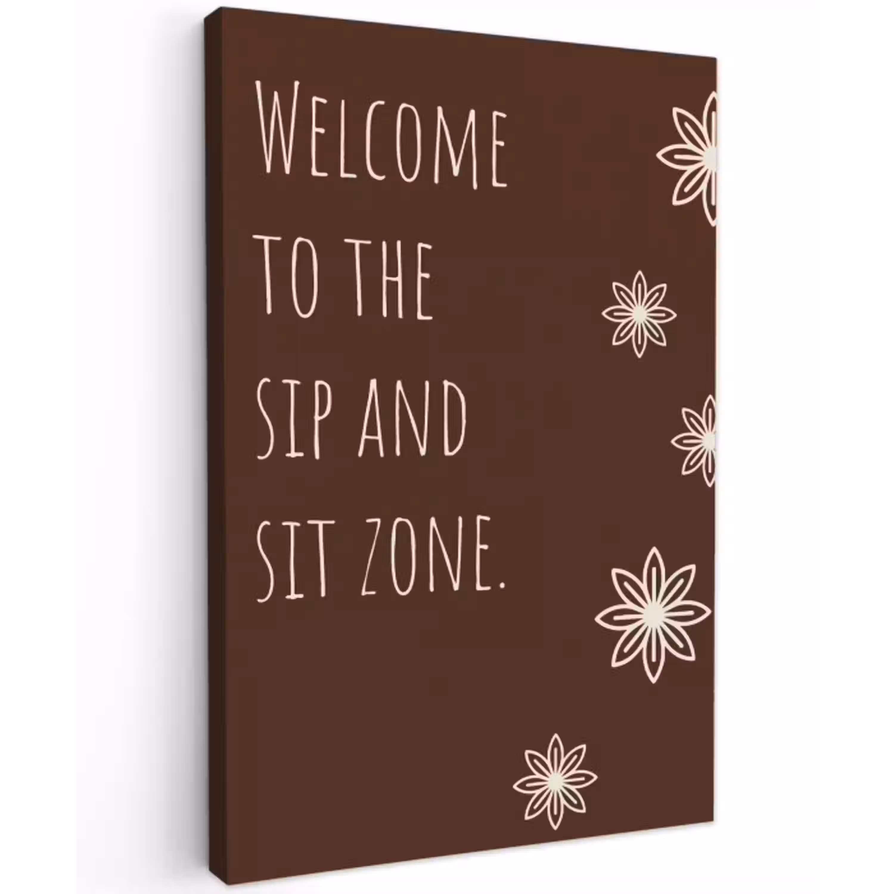 Bruin - Quote - Bloemen - Zomer canvas 2cm klein -z3d