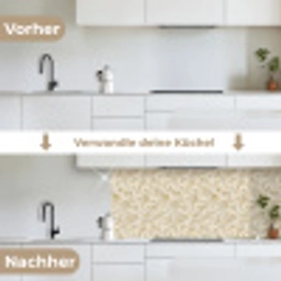 Abstract - Lijnen - Beige keuken achterwand 2 middel 871 -voor-na_DE