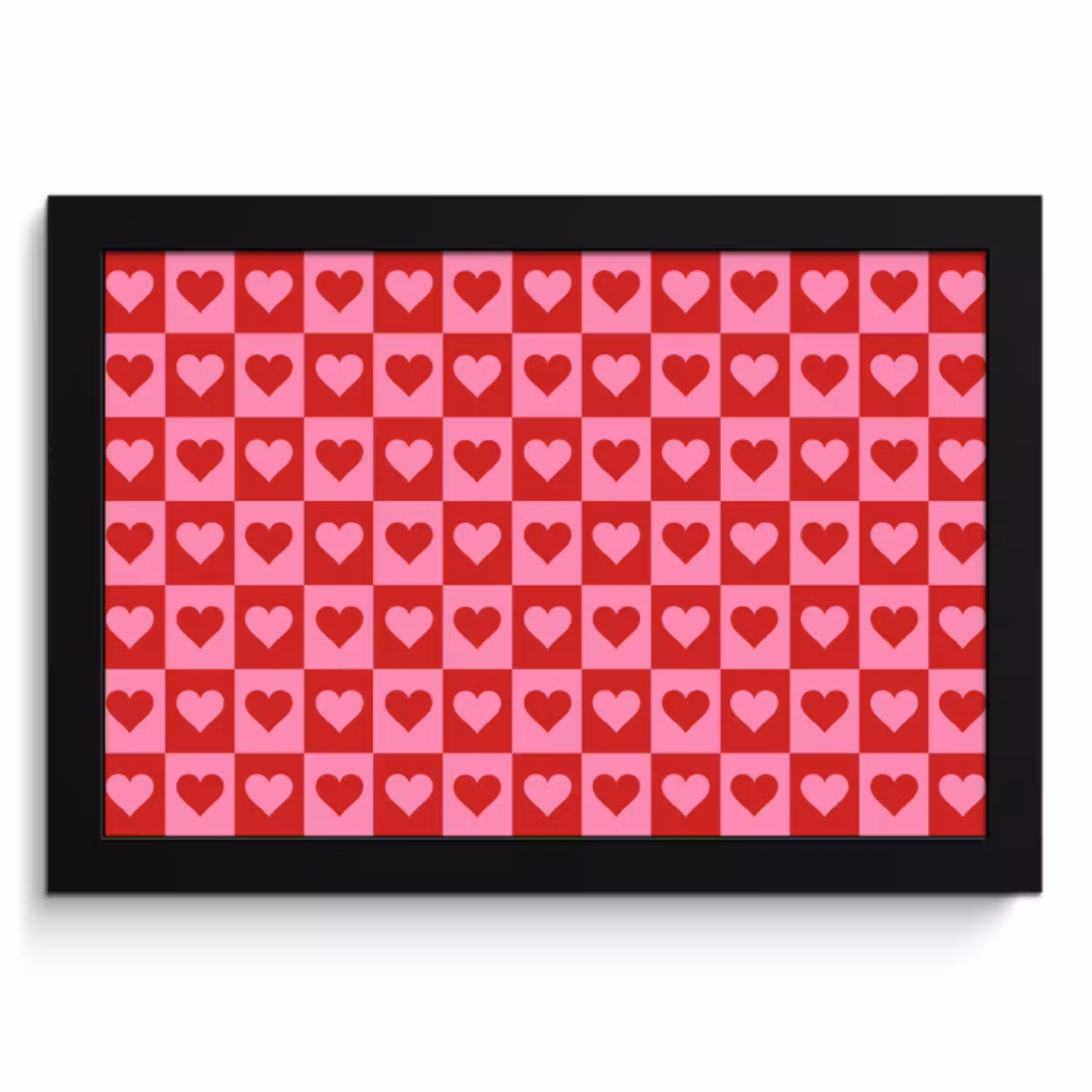 Rood - Roze - Schaakbord - Valentijn KitchenYeah - Keuken - Fotolijst klein -3d