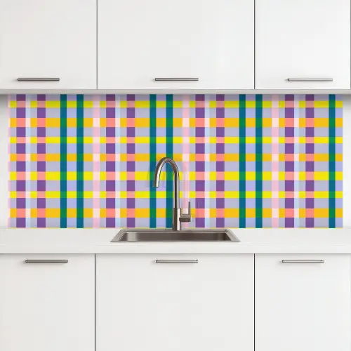 Ruit - Patroon - Kleurrijk keuken achterwand 2 middel 871 -3d