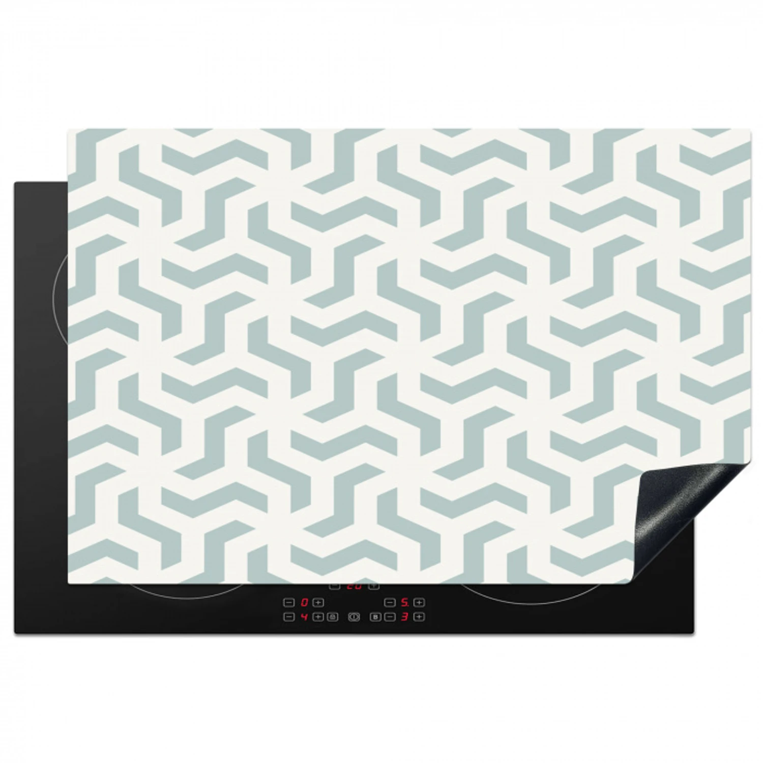 Patronen - Abstract - Groen - Geometrie Inductie beschermer vinyl 3mm klein 276 -3d